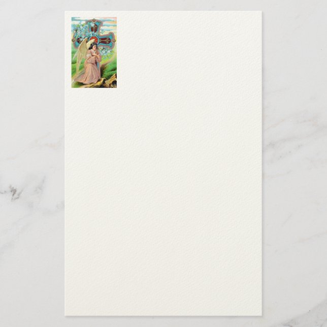 Ängel som ber brevpapper (Framsida)