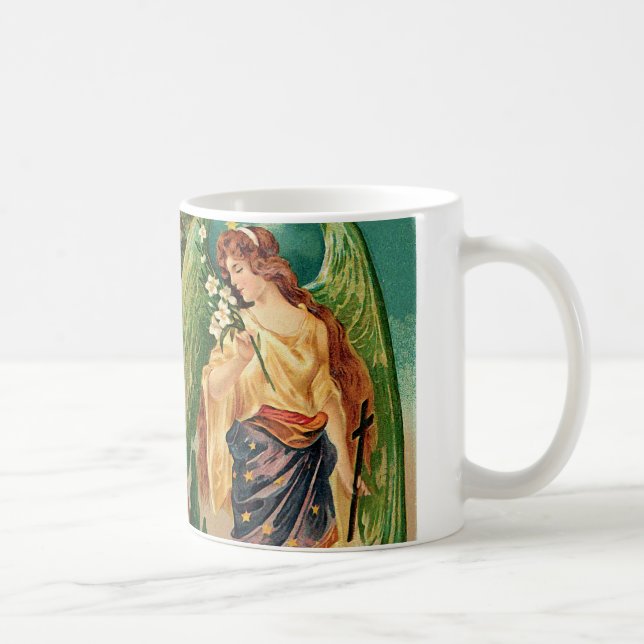 Angel som håller en blommigt gren kaffemugg (Höger)