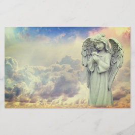 Angel som håller fast blomman brevpapper