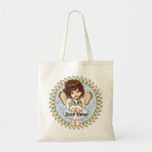 Ängel som håller katt Totebag Tygkasse