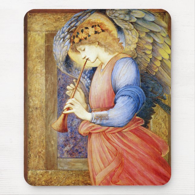Ängel som leker en Flageolet Burne-Jones Mousepad Musmatta (Framsidan)