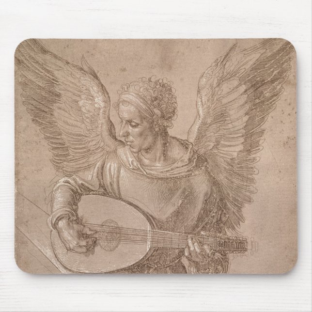 Ängel som leker en lute, 1491 musmatta (Framsidan)