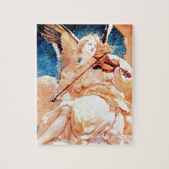 Ängel som leker fiolmålning pussel (Vertikal)