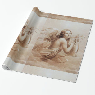 ÄNGEL som LEKER LYRA ÖVER MOLNbruntet Presentpapper