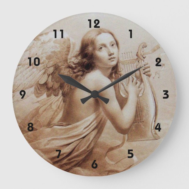 ÄNGEL SOM LEKER LYRA ÖVER MOLNEN STOR KLOCKA (Framsida)