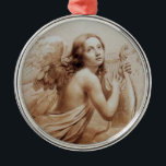 ANGEL SOM SPELAR LYRA ÖVER NÄRA.Brown<br><div class="desc">Konstgjord och klassisk vattenfärgsmålning i vit antika brunsepia färg,  omformad från 1800-talets italienska bra art</div>