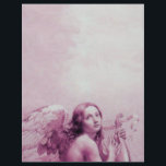 ANGEL SOM SPELAR LYRA ÖVER NEDLÄGGNINGARNA<br><div class="desc">Konstgjord och klassisk vattenfärgsmålning i vit antika rosa fuchsia färg,  omformad från 1800-talets italienska bra art</div>