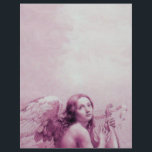 ANGEL SOM SPELAR LYRA ÖVER NEDLÄGGNINGARNA<br><div class="desc">Konstgjord och klassisk vattenfärgsmålning i vit antika rosa fuchsia färg,  omformad från 1800-talets italienska bra art</div>
