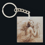 ANGEL SOM SPELAR LYRA ÖVER NEDLÄGGNINGARNA<br><div class="desc">Konstgjord och klassisk vattenfärgsmålning i vit antika rosa fuchsia färg,  omformad från 1800-talets italienska bra art</div>