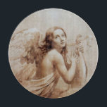 ANGEL SOM SPELAR LYRA ÖVER NEDLÄGGNINGARNA<br><div class="desc">Elegant,  konstnärlig och klassisk vattenfärgsmålning i vit sepia, brunt färg som har vidareutvecklats från 18:e århundradets italienska bra art.</div>