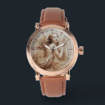ANGEL SOM SPELAR LYRA ÖVER NEDLÄGGNINGARNA ARMBANDSUR<br><div class="desc">Konstgjord och klassisk vattenfärgsmålning i vit antika bruna färg,  omformad från 1800-talets italienska bra konst</div>