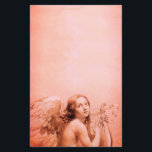 ANGEL SOM SPELAR LYRA ÖVER NEDLÄGGNINGARNA AV ANGE BREVPAPPER<br><div class="desc">Konstgjord och klassisk vattenfärgsmålning i vit sepia, brunt färg,  omformad från 1800-talets italienska bra art</div>