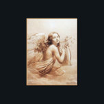 ANGEL SOM SPELAR LYRA ÖVER NEDLÄGGNINGARNA CANVASTRYCK<br><div class="desc">Konstgjord och klassisk vattenfärgsmålning i vit sepia, brunt färg,  omformad från 1800-talets italienska bra art</div>