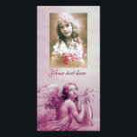 ANGEL SOM SPELAR LYRA ÖVER NEDLÄGGNINGARNA FOTOKORT<br><div class="desc">Konstgjord och klassisk vattenfärgsmålning i vit antika rosa fuchsia färg,  omformad från 1800-talets italienska bra art</div>