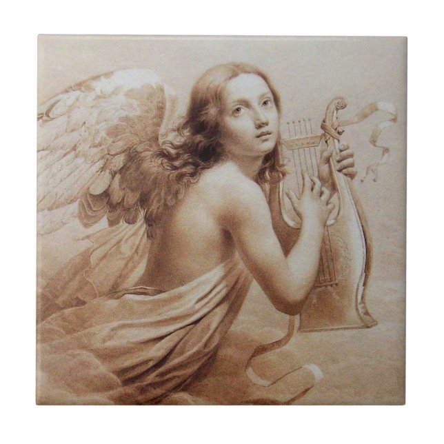 ANGEL SOM SPELAR LYRA ÖVER NEDLÄGGNINGARNA KAKELPLATTA (Framsidan)