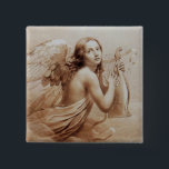 ANGEL SOM SPELAR LYRA ÖVER NEDLÄGGNINGARNA KNAPP<br><div class="desc">Konstgjord och klassisk vattenfärgsmålning i vit sepia, brunt färg,  omformad från 1800-talets italienska bra art</div>