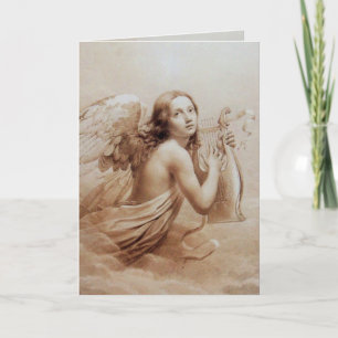 ANGEL SOM SPELAR LYRA ÖVER NEDLÄGGNINGARNA KORT