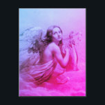 ANGEL SOM SPELAR LYRA ÖVER NEDLÄGGNINGARNA VYKORT<br><div class="desc">Elegant,  konstnärlig och klassisk vattenfärgsmålning i vit sepia, brunt färg som har vidareutvecklats från 18:e århundradets italienska bra art.</div>