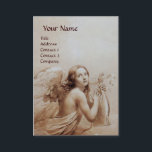 ANGEL SOM SPELAR LYRA ÖVER NORMERNA, pärlpappra Visitkort<br><div class="desc">Elegant,  konstnärlig och klassisk vattenfärgsmålning i vit sepia, brunt färg,  omformad från 18:e århundradets italienska bra art .</div>
