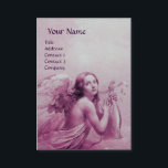 ANGEL SOM SPELAR LYRA ÖVER NORMERNA, pärlpappra Visitkort<br><div class="desc">Elegant-,  konstnärlig och klassisk vattenfärgsmålning i rosa lila fuchsia färg,  omformad från 1800-talets italienska bra art .</div>