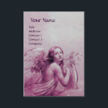 ANGEL SOM SPELAR LYRA ÖVER NORMERNA, pärlpappra Visitkort<br><div class="desc">Elegant-,  konstnärlig och klassisk vattenfärgsmålning i rosa lila fuchsia färg,  omformad från 1800-talets italienska bra art .</div>