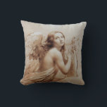 ANGEL SOM SPELAR LYRA ÖVER NORMÖRJA KUDDE<br><div class="desc">Konstgjord och klassisk vattenfärgsmålning i vit sepiabaserad brun färg,  som har vidareutvecklats från 1800-talets italienska bra art.</div>