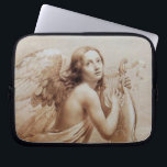 ANGEL SOM SPELAR LYRA ÖVER NORMÖRJA LAPTOP SLEEVE<br><div class="desc">Konstgjord och klassisk vattenfärgsmålning i vit sepia, brunt färg,  omformad från 1800-talets italienska bra art</div>