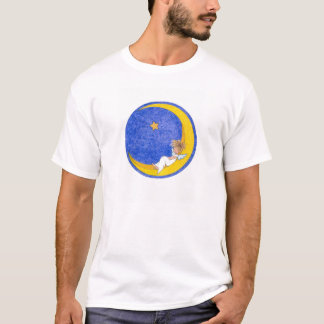 Ängel som ta sig en tupplur på månen t-shirt