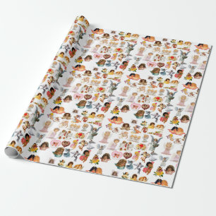 Ängel söta delikat rosor för vit för presentpapper