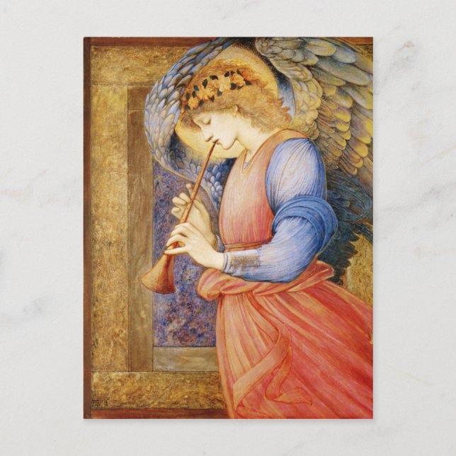 Angel Spela en Flageolet - Edward Burne-Jones Vykort (Framsida)