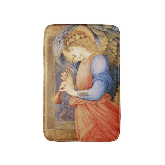 Angel Spelar en Flageolet (av Edward Burne-Jones) Badrumsmatta (Framsidan (Vertikal))