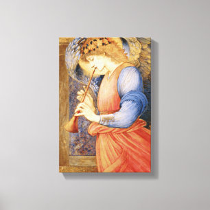 Angel Spelar en Flageolet (av Edward Burne-Jones) Canvastryck