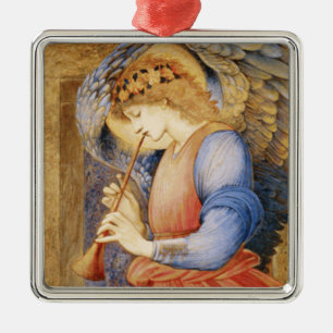 Angel Spelar en Flageolet (av Edward Burne-Jones) Julgransprydnad Metall
