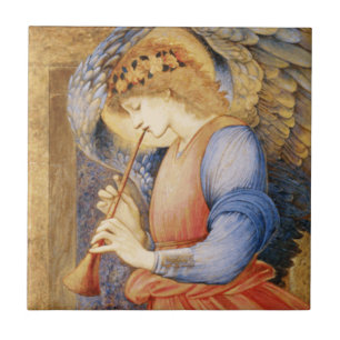 Angel Spelar en Flageolet (av Edward Burne-Jones) Kakelplatta