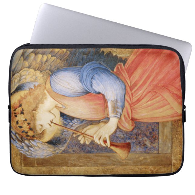 Angel Spelar en Flageolet (av Edward Burne-Jones) Laptop Fodral (Framsidan)