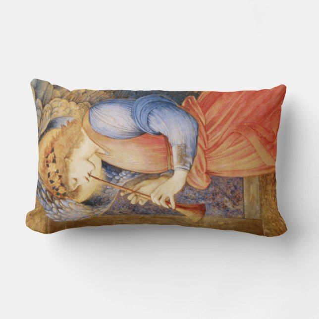 Angel Spelar en Flageolet (av Edward Burne-Jones) Lumbarkudde (Framsida)