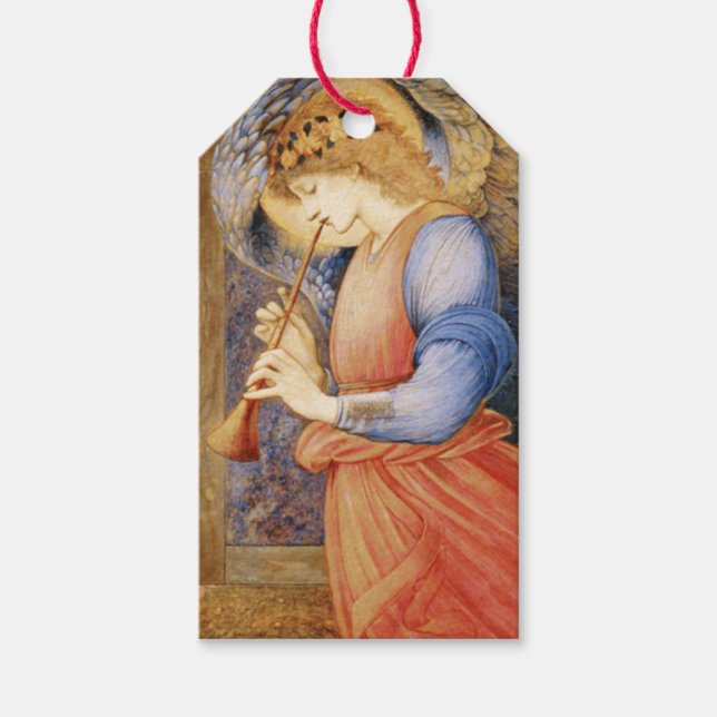 Angel Spelar en Flageolet (av Edward Burne-Jones) Presentetikett (Framsidan)