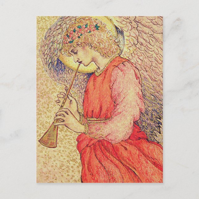 Angel Spelar en Flageolet Vykort (Framsida)