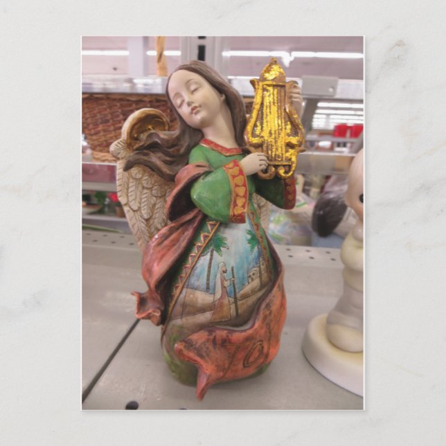 Angel Spelar Harp Vykort (Framsida)