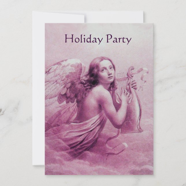 ÄNGEL SPELAR LYRA ÖVER MOLNEN INBJUDNINGAR (Framsida)