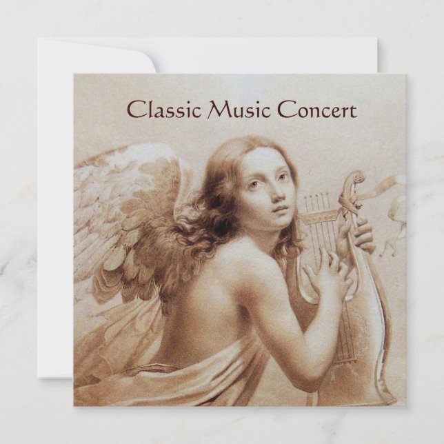 ÄNGEL SPELAR LYRA ÖVER MOLNEN, Monogram Inbjudningar (Framsida)