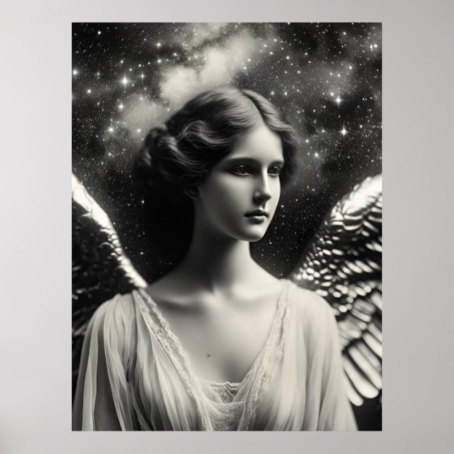 Angel Stars Black and White Poster (Framsidan)