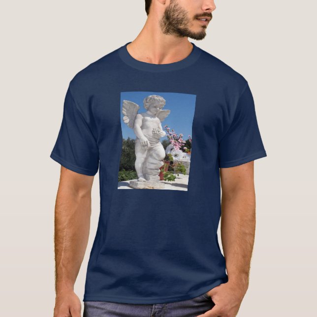 Angel Statue in Navy Blue Tee (Framsida)