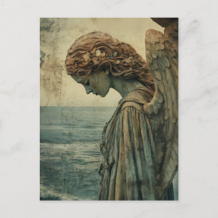 Angel Statue med Patina Vykort