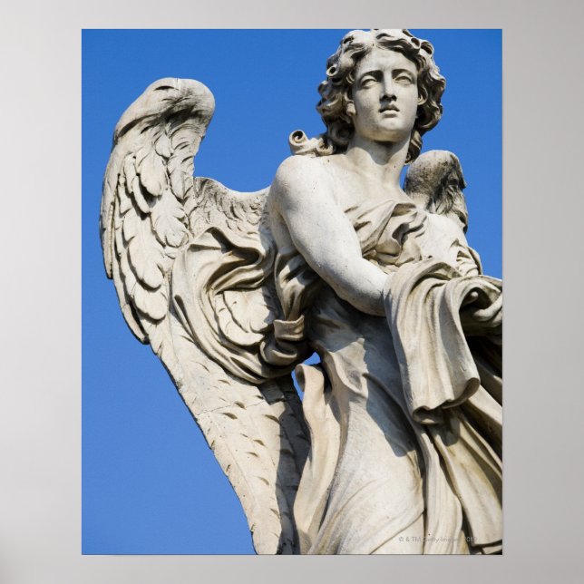 Angel statue, Ponte Sant'Angelo, Rom, Italien Poster (Framsidan)