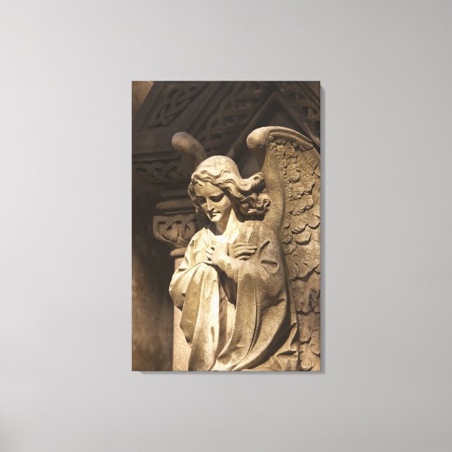 Angel Statue with Crossed Händer, Buenos Aires Canvastryck (Framsida)