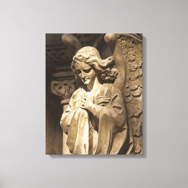 Angel Statue with Crossed Händer, Buenos Aires Canvastryck (Framsida)