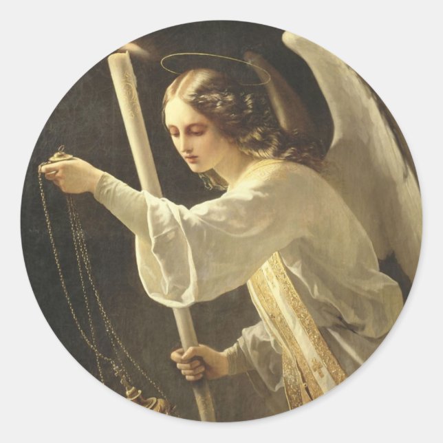 Angel Sticker Runt Klistermärke (Framsida)