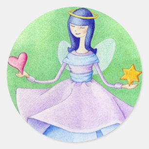 Angel Sticker Runt Klistermärke