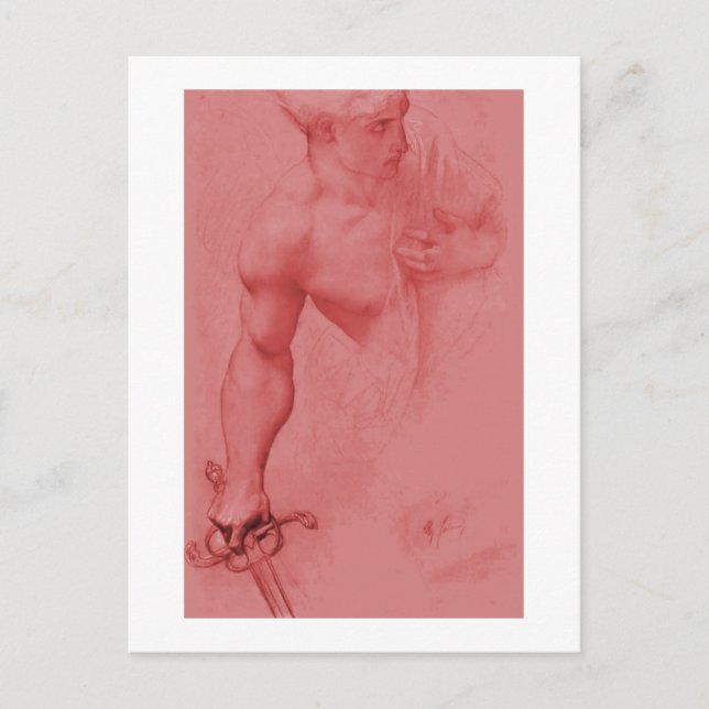 Angel Study by Cabanel Fine Art Teckning Vykort (Framsida)